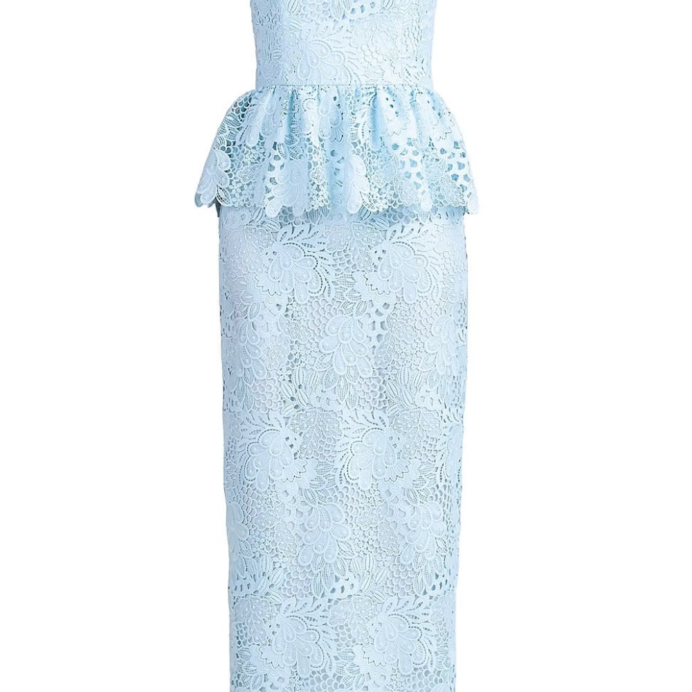 NWT Shoshanna Midnight- Elegant Light Blue Lace Peplum Dress 10